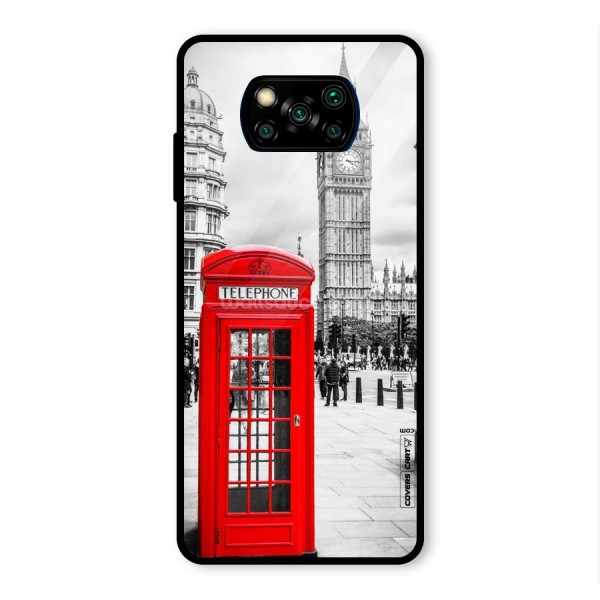 Telephone Booth Glass Back Case for Poco X3 Pro