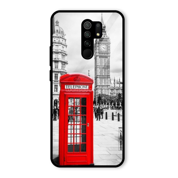 Telephone Booth Glass Back Case for Redmi 9 Prime