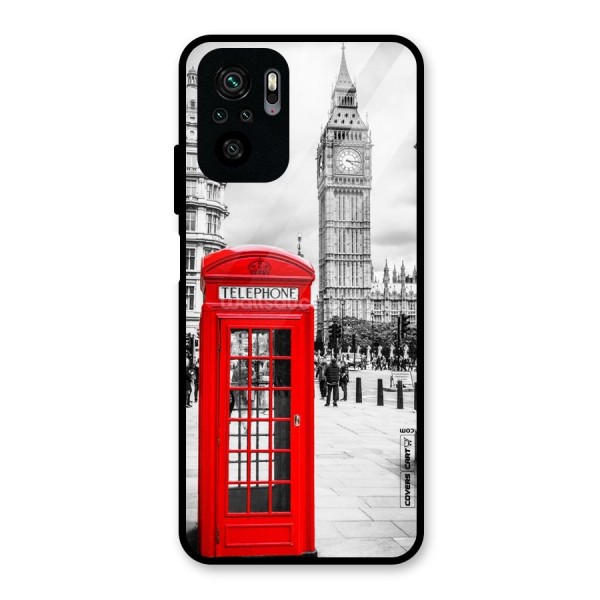 Telephone Booth Glass Back Case for Redmi Note 10