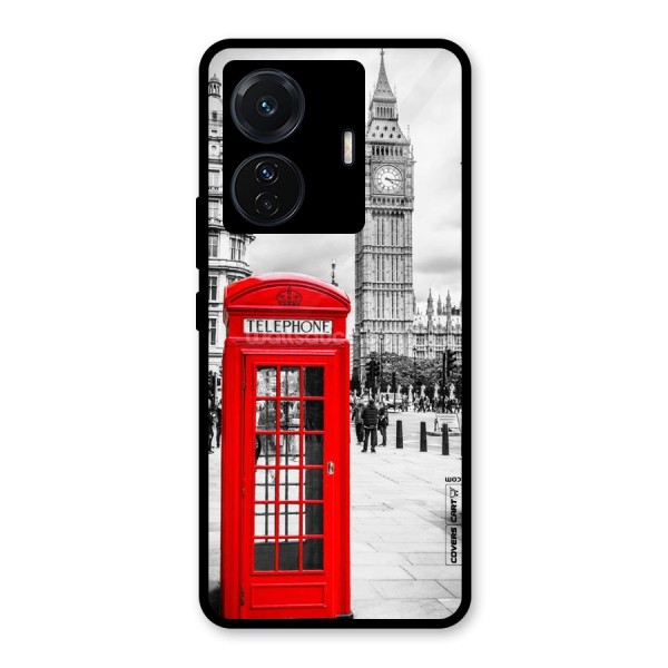 Telephone Booth Glass Back Case for Vivo T1 Pro