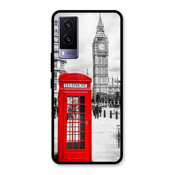 Telephone Booth Glass Back Case for Vivo V21e 5G