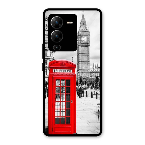 Telephone Booth Glass Back Case for Vivo V25 Pro