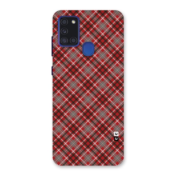 Textile Check Pattern Back Case for Galaxy A21s