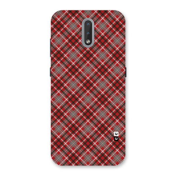 Textile Check Pattern Back Case for Nokia 2.3