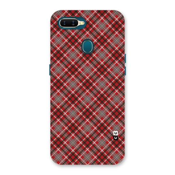 Textile Check Pattern Back Case for Oppo A12