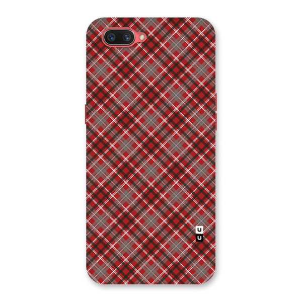 Textile Check Pattern Back Case for Oppo A3s