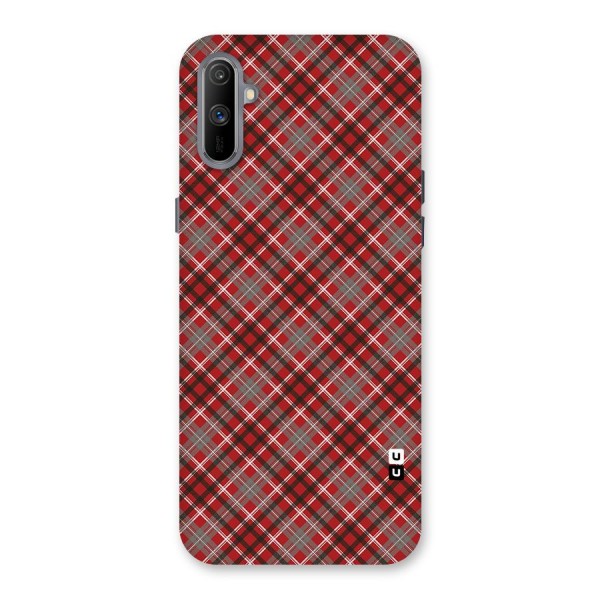 Textile Check Pattern Back Case for Realme C3