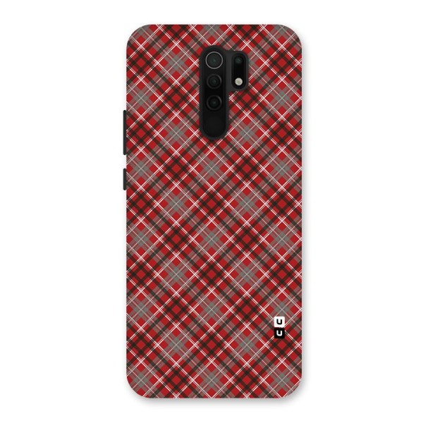 Textile Check Pattern Back Case for Redmi 9 Prime