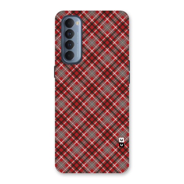 Textile Check Pattern Back Case for Reno4 Pro