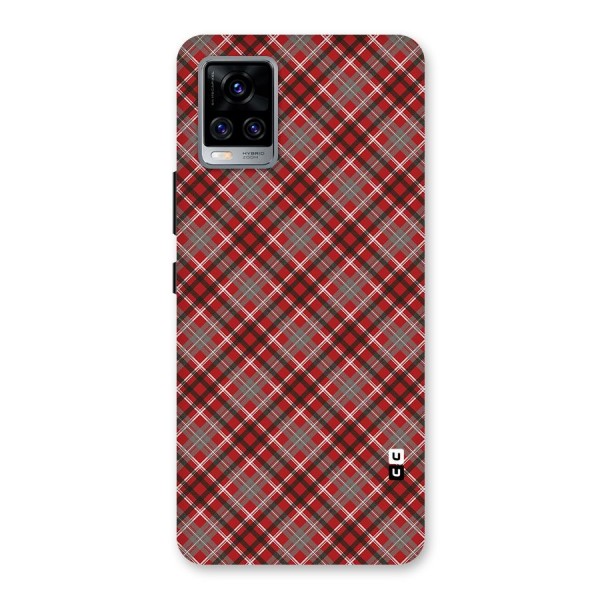 Textile Check Pattern Back Case for Vivo V20 Pro