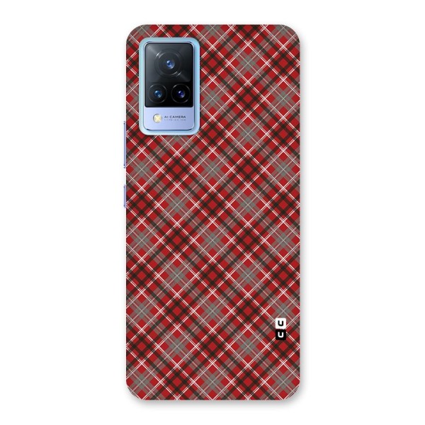 Textile Check Pattern Back Case for Vivo V21 5G