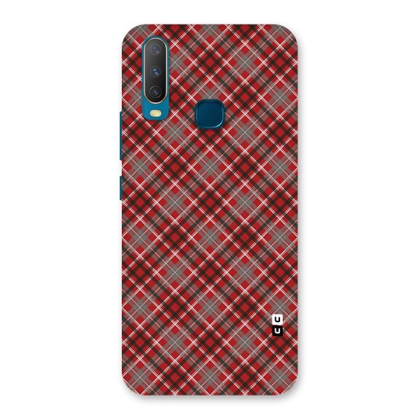 Textile Check Pattern Back Case for Vivo Y15