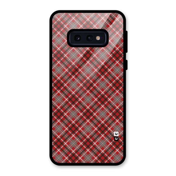 Textile Check Pattern Glass Back Case for Galaxy S10e