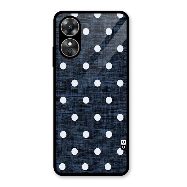 Textured Dots Glass Back Case for Oppo A17