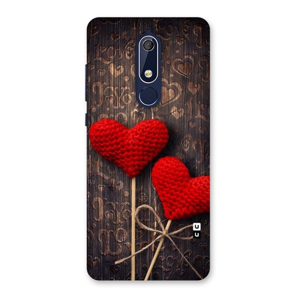 Thread Art Wooden Print Back Case for Nokia 5.1