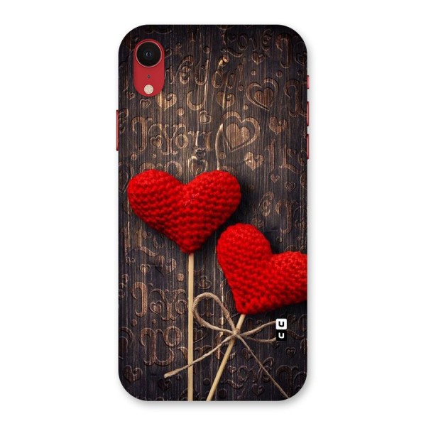 Thread Art Wooden Print Back Case for iPhone XR