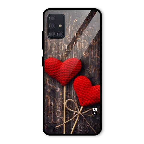 Thread Art Wooden Print Glass Back Case for Galaxy A51