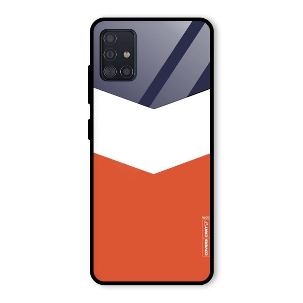 Three Colour Pattern Glass Back Case for Galaxy A51