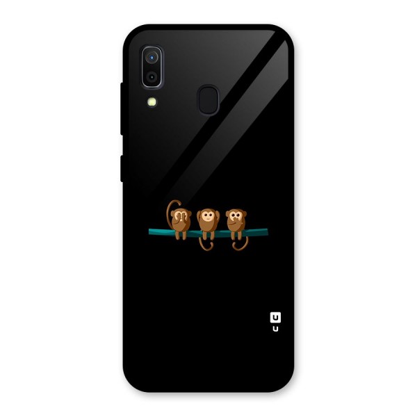 Three Cute Monkeys Glass Back Case for Galaxy A30