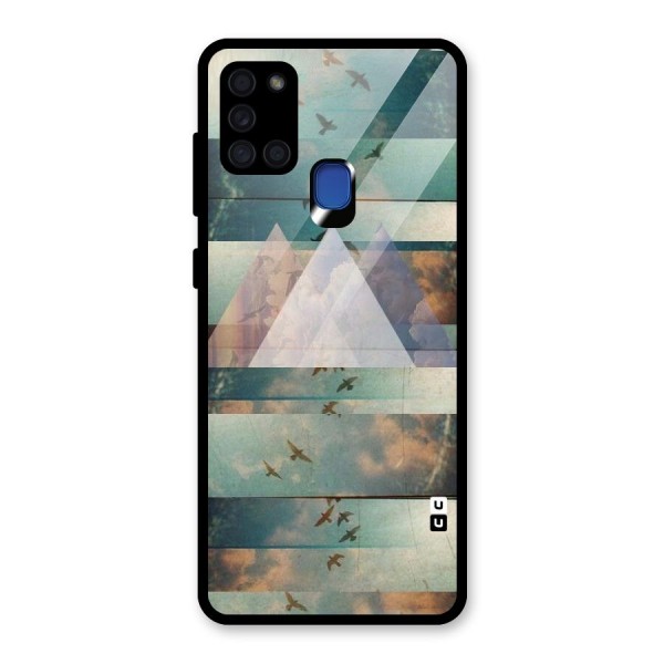 Three Triangles Glass Back Case for Galaxy A21s