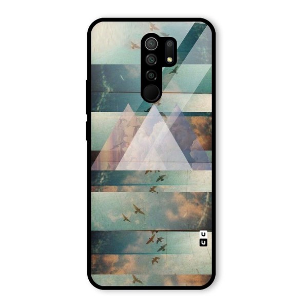 Three Triangles Glass Back Case for Redmi 9 Prime