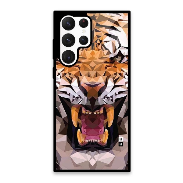 Tiger Abstract Art Glass Back Case for Galaxy S22 Ultra 5G