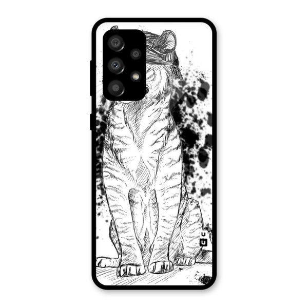 Tiger Wink Glass Back Case for Galaxy A32