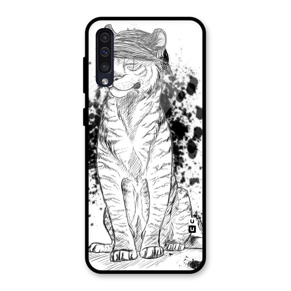 Tiger Wink Glass Back Case for Galaxy A50s