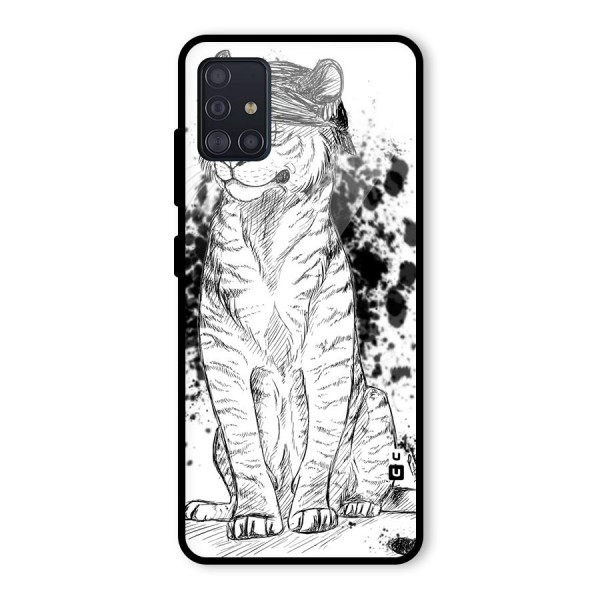 Tiger Wink Glass Back Case for Galaxy A51