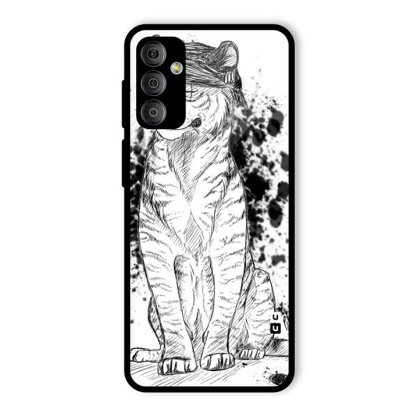 Tiger Wink Glass Back Case for Galaxy F23