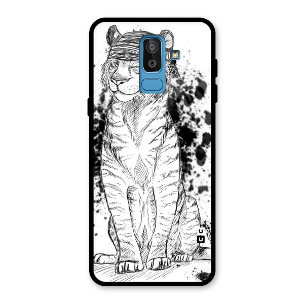 Tiger Wink Glass Back Case for Galaxy J8