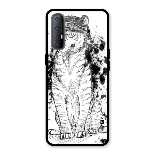 Tiger Wink Glass Back Case for Oppo Reno3 Pro