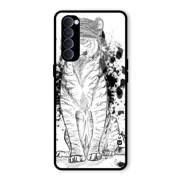 Tiger Wink Glass Back Case for Oppo Reno4 Pro