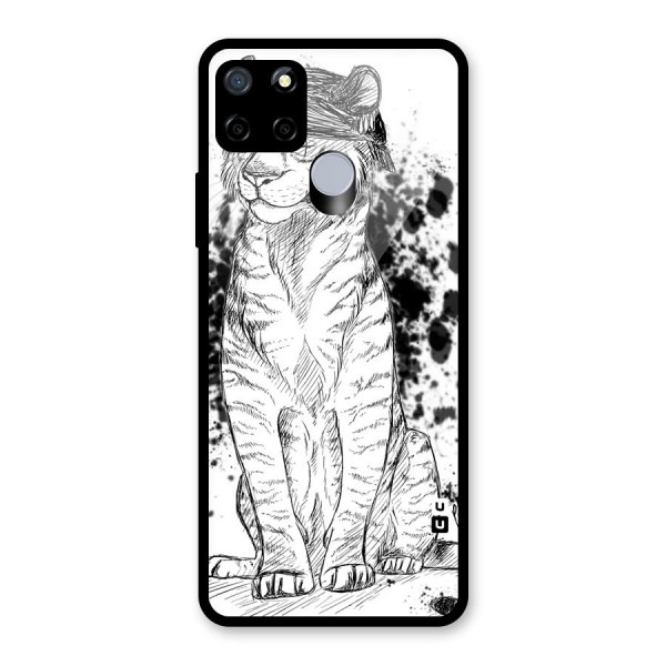 Tiger Wink Glass Back Case for Realme C15