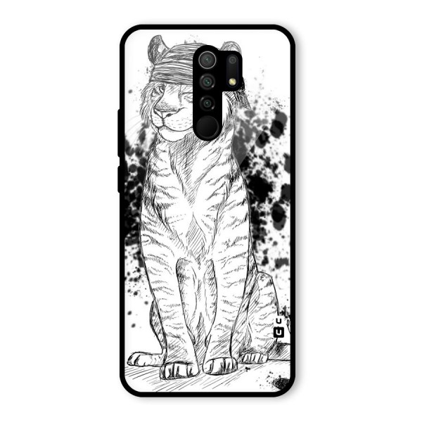 Tiger Wink Glass Back Case for Redmi 9 Prime