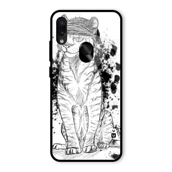 Tiger Wink Glass Back Case for Redmi Note 7