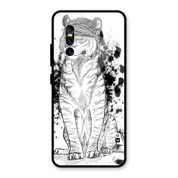 Tiger Wink Glass Back Case for Vivo V15 Pro