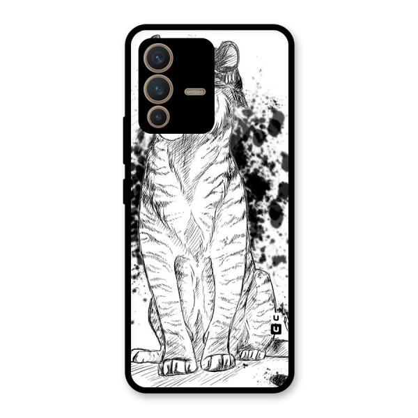 Tiger Wink Glass Back Case for Vivo V23 5G