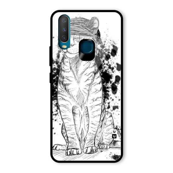 Tiger Wink Glass Back Case for Vivo Y12