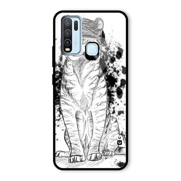 Tiger Wink Glass Back Case for Vivo Y30