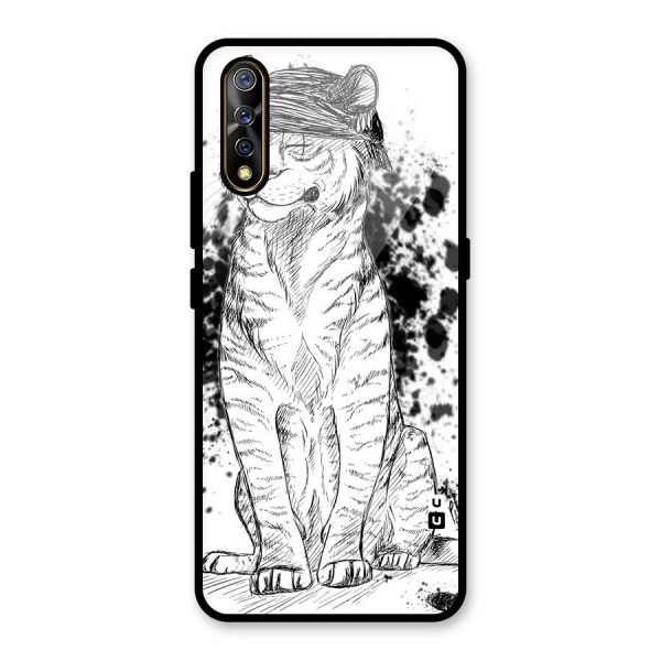 Tiger Wink Glass Back Case for Vivo Z1x