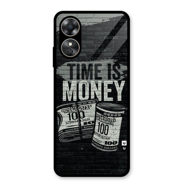 Time Is Money Glass Back Case for Oppo A17