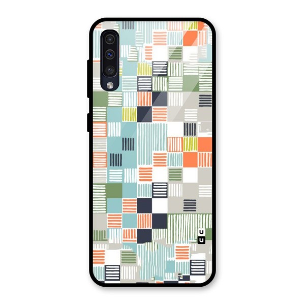 Tiny Boxes Stripes Glass Back Case for Galaxy A50s