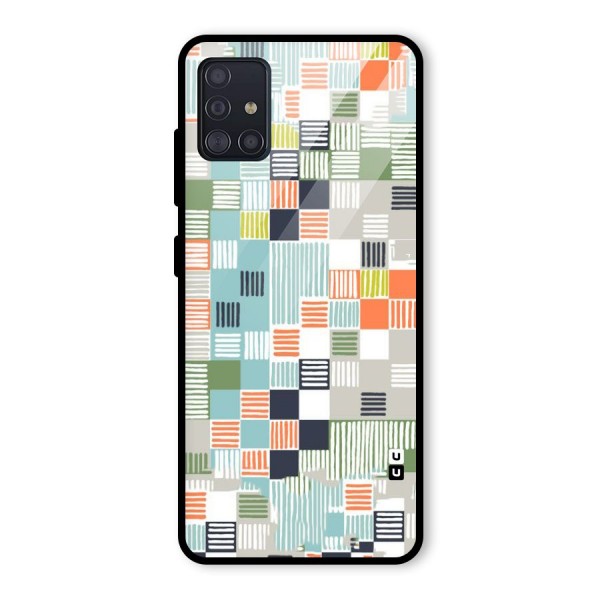 Tiny Boxes Stripes Glass Back Case for Galaxy A51