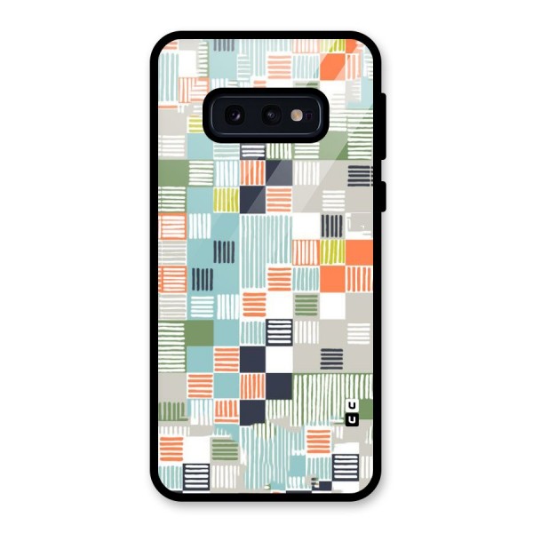 Tiny Boxes Stripes Glass Back Case for Galaxy S10e