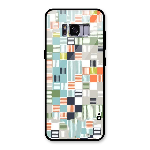 Tiny Boxes Stripes Glass Back Case for Galaxy S8