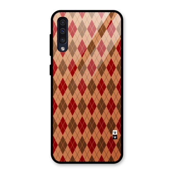 Tiny Checks Diamond Glass Back Case for Galaxy A50s