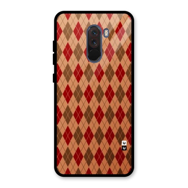 Tiny Checks Diamond Glass Back Case for Poco F1