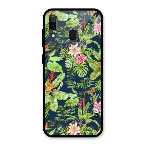 Tiny Flower Leaves Glass Back Case for Galaxy A30