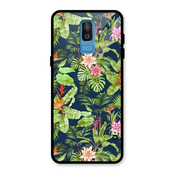 Tiny Flower Leaves Glass Back Case for Galaxy J8